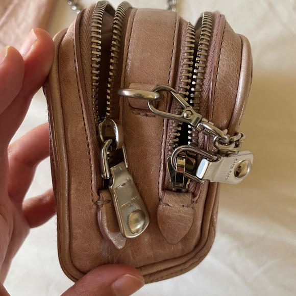 MIU MIU Nappa Matelasse Lux Camera Bag Mughetto - Picture 7 of 12